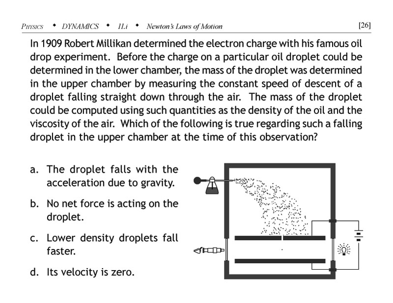 Millikan oil drop problem with mechanics emphasis