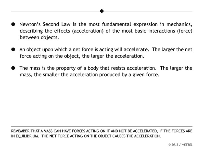 Main points for 2nd Law of Motion