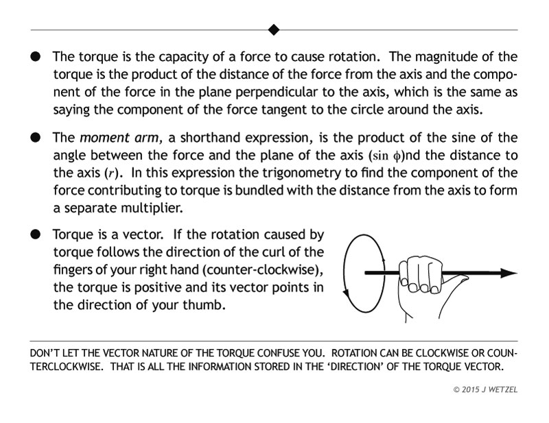 Main points for torque in rotational mechanics