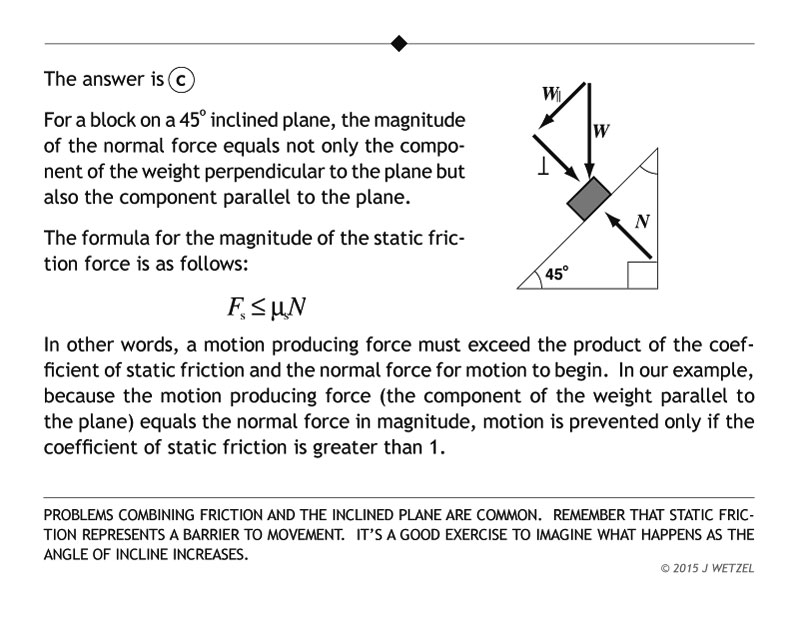Explanation of coefficients of friction problem