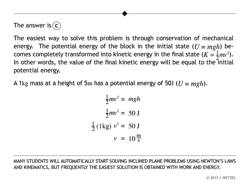 Explanation of inclined plane energy problem