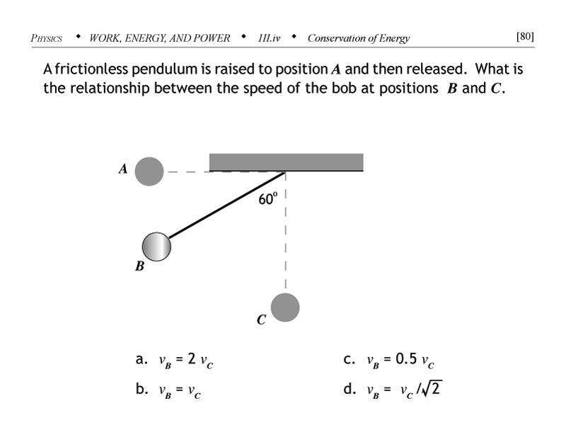 Conservation of mechanical energy problem using pendulum