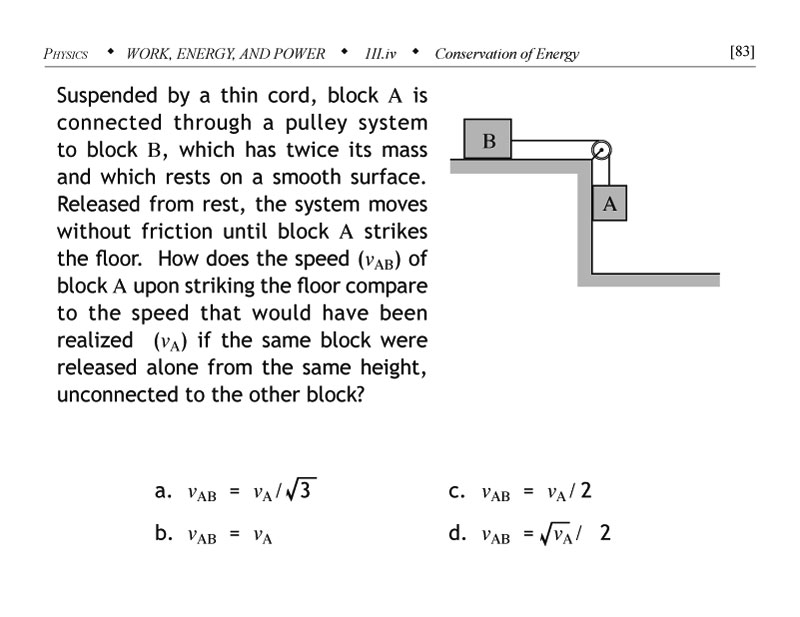 Two blocks on a string with a pulley mechanical energy problem