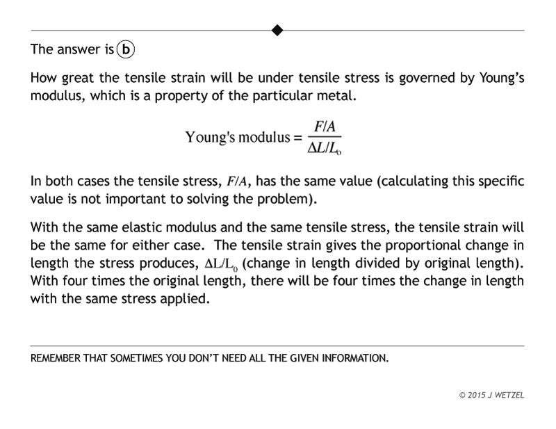 Tensile stress problem explanation