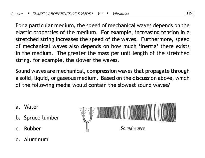 Mechanical waves elastic properties problem