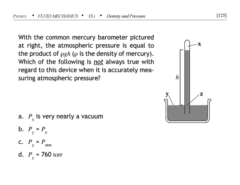 Mercury barometer