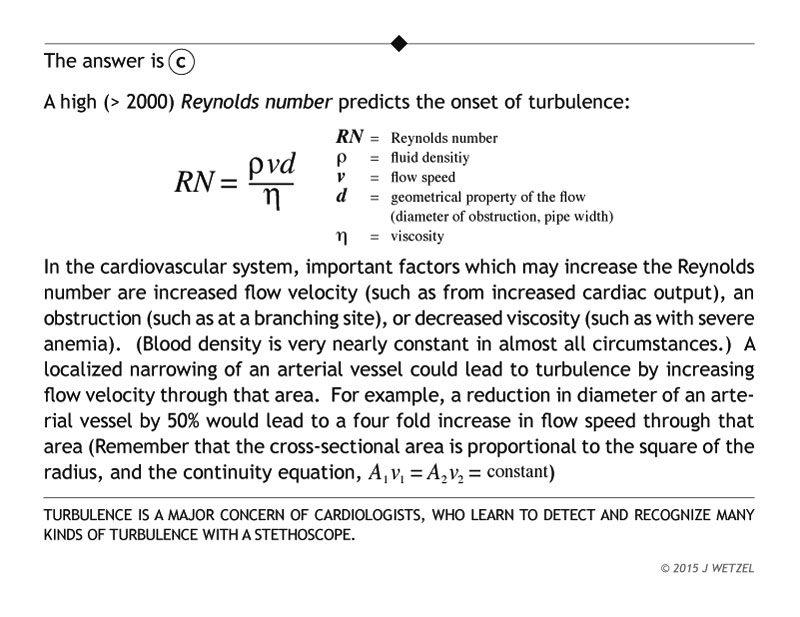 Blood vessel turbulence problem explanation