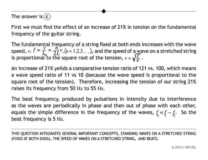 Beat frequency problem explanation