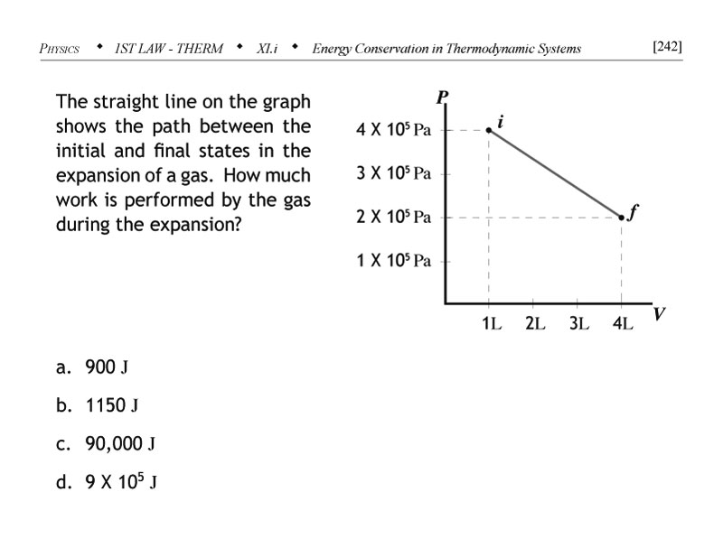 Work performed by gas during expansion