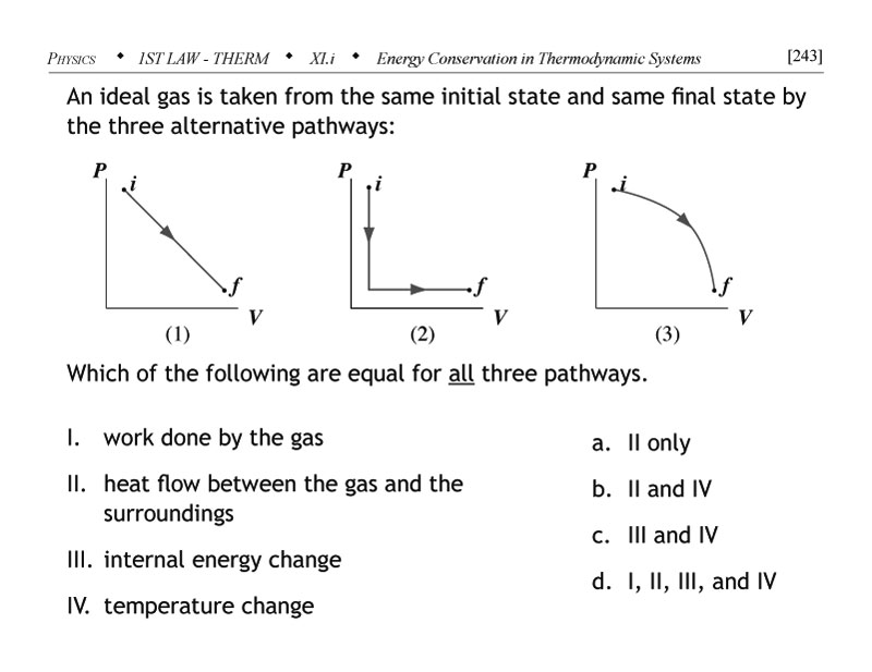 Three alternate pathways for the transformation of a gas
