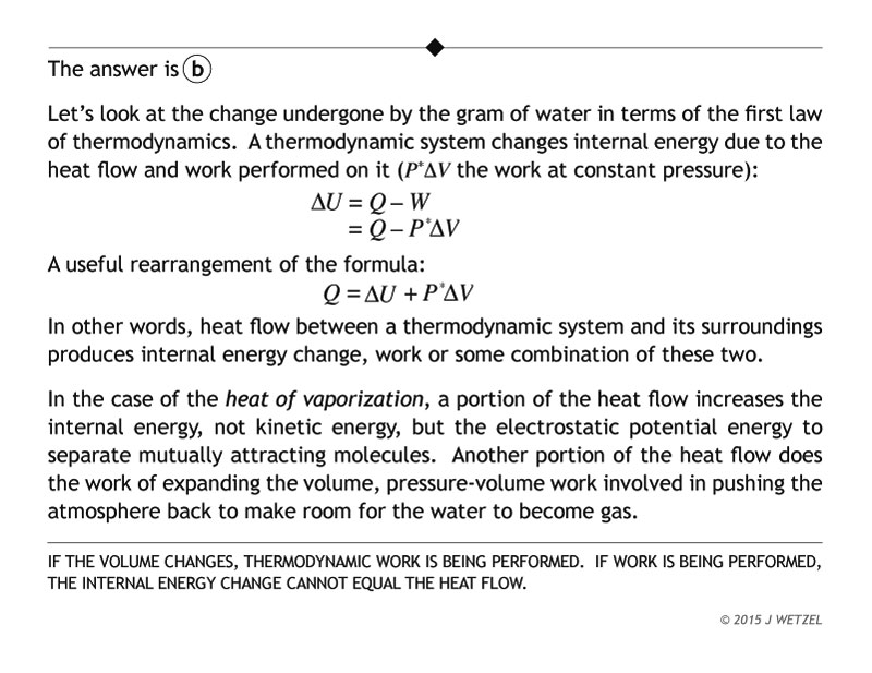 Explanation for vaporization problem