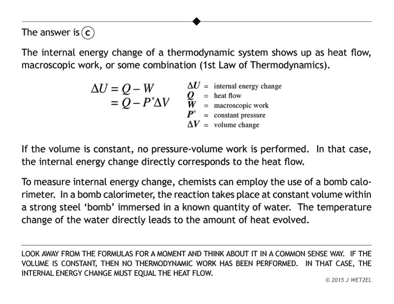 Bomb calorimeter problem explanation