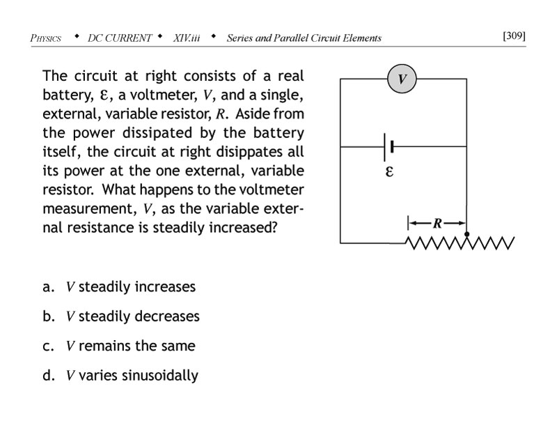 What happens to the voltmeter as the variable external resistance is steadily increased