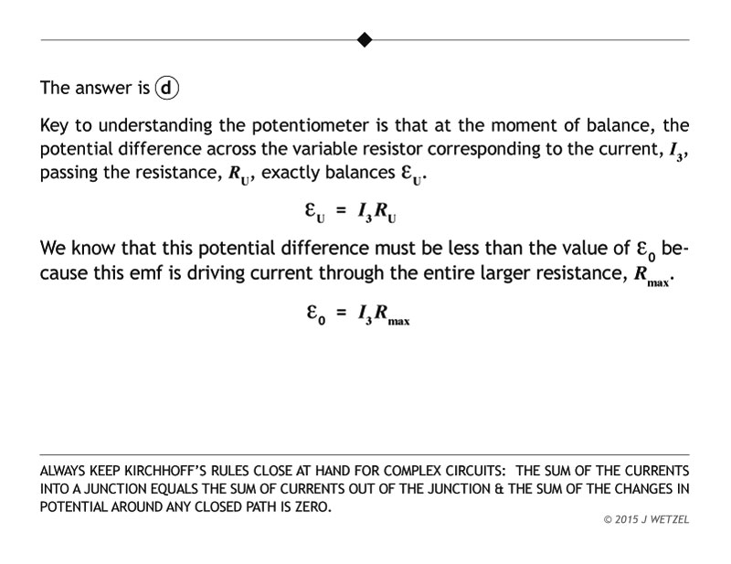 Potentiometer question explanation