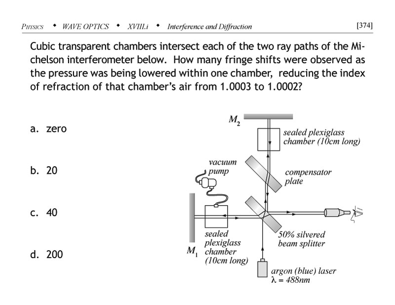 Michelson interferometer physics problem