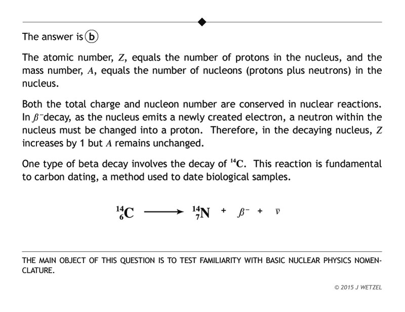 Answer to beta decay question