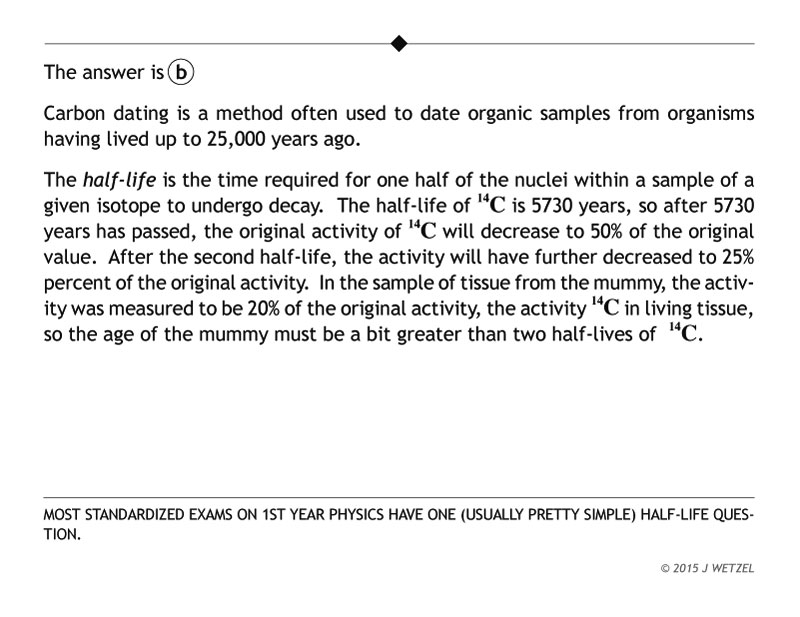 Carbon 14 decay question explanation