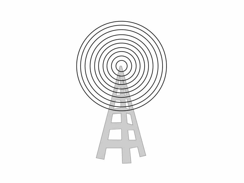 Waves emanating from a signal tower