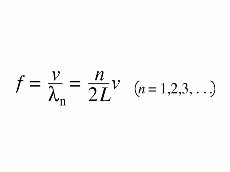 Harmonic series for an air column open at both ends formula