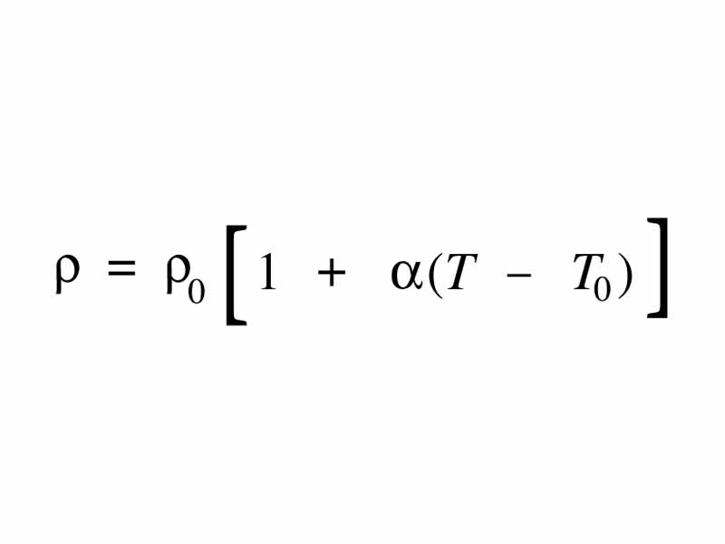 Dependence on temperature of resistivity for metallic conductors