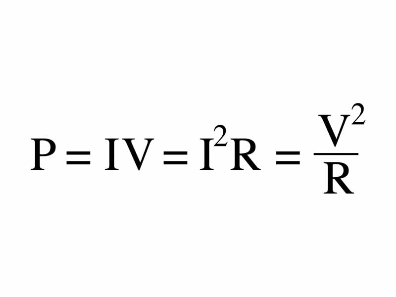Formula for electric power