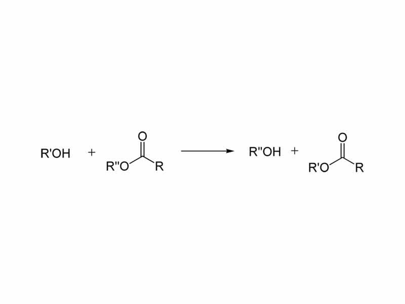 Transesterification: alcohol + ester ? different alcohol + different ester