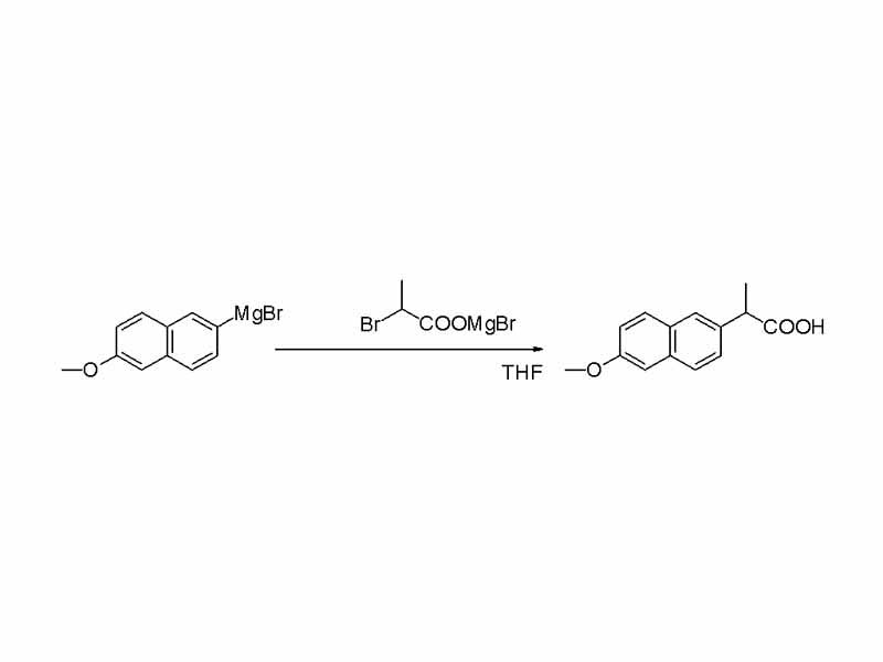 Grignard reagents are nucleophiles in nucleophilic aliphatic substitutions for instance with alkyl halides in a key step in industrial Naproxen production