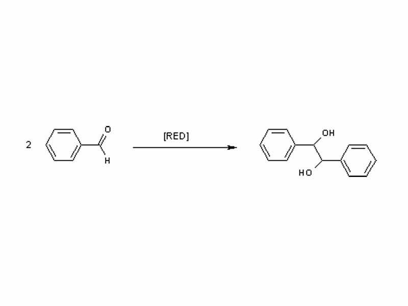 Pinacol reaction of benzaldehyde
