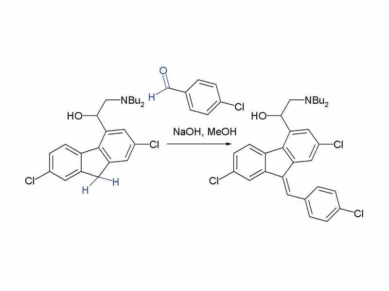 The Knoevelagel condensation is a key step in the commercial production of the antimalarial drug lumefantrine (a component of Coartem).
