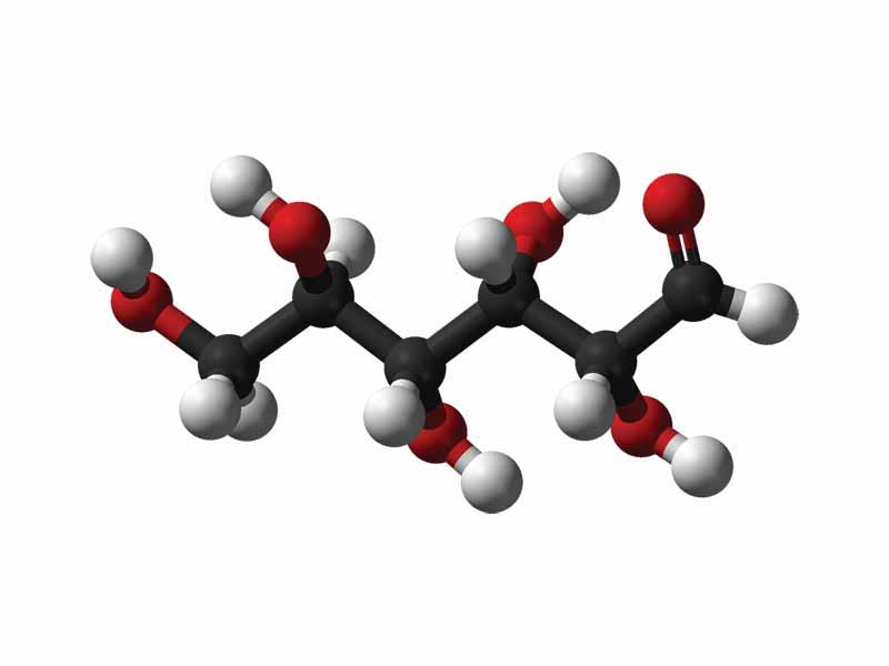 Glucose - chain form: ball-and-stick model
