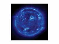 False-color image of the solar corona...